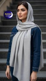 شال وارداتی مجلسی پارچه طرح دار - Image 5