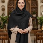 شال نخی برشکا شاین دار منگوله دار