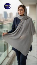 شال ساده برشکا رنگبندی ۴طرف ریشه پرزی - Image 2