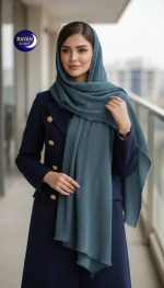 شال ساده برشکا رنگبندی ۴طرف ریشه پرزی - Image 12