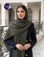 شال ساده برشکا رنگبندی ۴طرف ریشه پرزی - Image 10