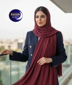 شال ساده برشکا رنگبندی ۴طرف ریشه پرزی